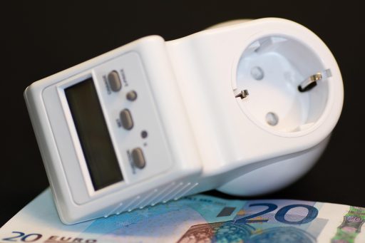 Energiemeter in een winkel die het stroomverbruik meet