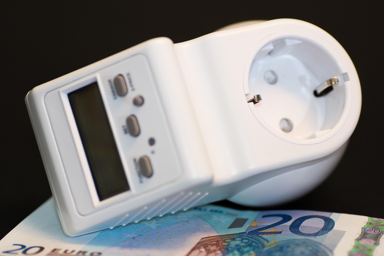 Energiemeter in een winkel die het stroomverbruik meet